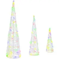 vidaXL Sapin de Noël 3 pcs Multicolore 20 x 20 x 80 cm Acrylique