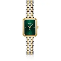 HUGO Montre rectangulaire bicolore à cadran vert