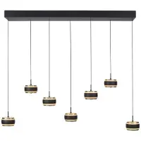 Paul Neuhaus Lampe pendante de table de salle à manger de 7L Pure Falling Rings Black Pearl