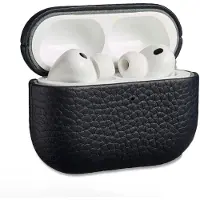 Accezz Étui Echt Leren pour les Apple AirPods Pro 3 - Bleu foncé