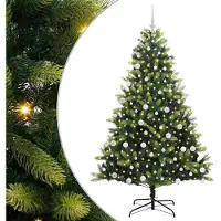 vidaXL Sapin de Noël Artificiel à Charnières 300 LEDs Vert 180 cm