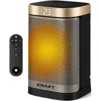 Kraft Réchaud électrique - Réchaud à ventilateur céramique - Chauffage - Chauffe-terrasse - Chauffage électrique - 1500W - Fonction de rotation 70