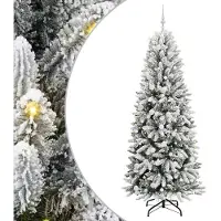 vidaXL Sapin de Noël artificiel avec 300 LED avec support Blanc 210 cm