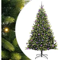 vidaXL Sapin de Noël Artificiel Articulé 300 LEDs Vert 210 cm