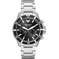 Emporio Armani Montre à affichage analogique noir / argent