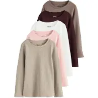 Next T-Shirt beige / noisette / rose clair / rouge foncé / blanc