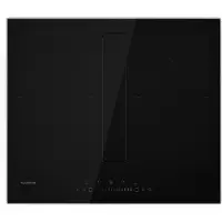 Klarstein Chef-Fusion Prime table à induction avec hotte intégrée - 7200 W, Boost 8400 W, 590 m³/h, classe énergétique A, Flex Zone, verre & inox, design compact, minuterie 99 min, noir