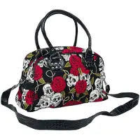 Banned Sac à main Gothic de - Crânes & Roses - pour Femme - noir - Taille Standard