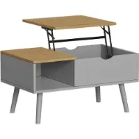 Vicco Table basse Stora Gris 76x45cm avec fonction de levage, Model 56373