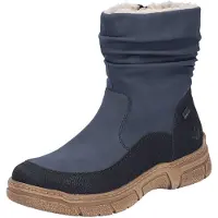 Rieker Damen TEX Stiefel gefüttert Dunkelblau -Extra Weit