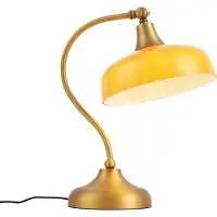QAZQA Lampe de table classique bronze avec verre opale orange - Clerk