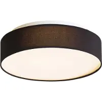 QAZQA Plafonnier intelligent noir 35cm avec LED et télécommande - Flat Drum