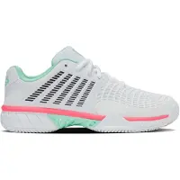 K-Swiss Express Light 3 Clay, couleur blanche/vert néon/rose pastel, pour femmes