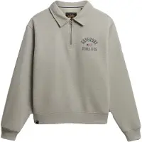 Superdry pour femme. W2012686A Athletic Colared Half Zip sweatshirt grey (M), Casuel, Gris, Coton