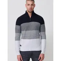 KOROSHI Pull-over gris / noir / blanc