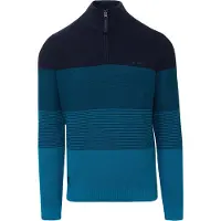 KOROSHI Pull-over bleu marine / bleu cyan / pétrole