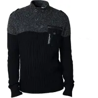 KOROSHI Pull-over gris foncé / noir