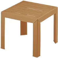 Merkloos Table d'appoint de jardin Miami, 40x40 cm, couleur camel, en plastique, design moderne