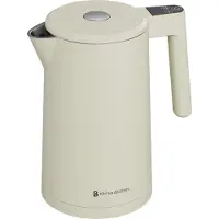 Kitchenbrothers Bouilloire - 1.7L - Avec contrôle de la température - Électrique - Fonction maintien au chaud - Affichage - Double paroi - Cool-touch - 2200W - Beige