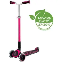 Globber ACE LIGHTS – Trottinette pour enfants et adolescents, 125/80 mm, ABEC 9, 3 roues, réglable en hauteur, roues lumineuses LED, rose