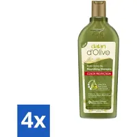 Dalan d'Olive - Shampooing - Protection de la couleur - Pour cheveux abîmés - 400 ml - Pack avantage - 4 pièces