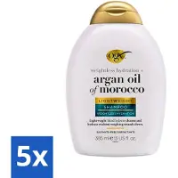 OGX - Huile d'argan du Maroc - Shampoing - Léger - Usage quotidien - 385 ml - Pack avantage - 5 pièces