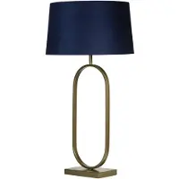 Searchlight Lampe de table Modish bronze avec capuchon bleu