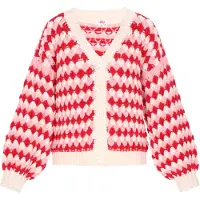 Mymo Cardigan beige / rose clair / rouge