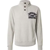 Superdry Homme Sweatshirt Henley Vintage Athletic Grey Taille: L