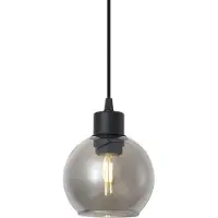 QAZQA Suspension moderne noire avec verre fumé pour système de rail monophasé - Iconic Lava