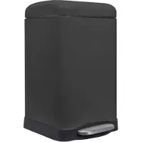 Perel Poubelle de cuisine - Carré - Métal - Noir - 30L