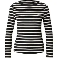 Pepe Jeans pour femme. PL5000037 T-shirt Bani noir (S), Casuel, Coton, Manche longue