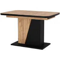 Vicco Table de salle à manger Fenaro Noir/Chêne 120-160 x 80 cm extensible, Model 56577