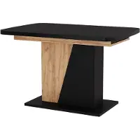 Vicco Table de salle à manger Fenaro Noir/Chêne de force doré 120-160 x 80 cm extensible, Model 56580