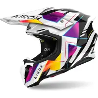 Airoh Twist 3 Rainbow Blanc Purple Casque Cross Taille XL