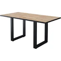 Vicco Table de salle à manger Livorno Chêne noir/force de l'or 160x80cm, Model 55613