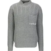 19V69 Italia Pull-over 'Areo' gris chiné / blanc