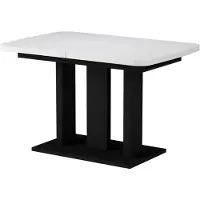 Vicco Table de salle à manger Fenaro Blanc/Noir 120-160 x 80 cm 2 parties, Model 56593