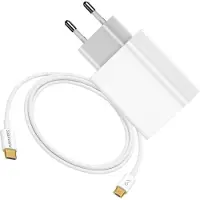 Avizar Mayaxess, adaptateur secteur 20W + 1m de câble USB-C pour Galaxy S25 Edge, blanc