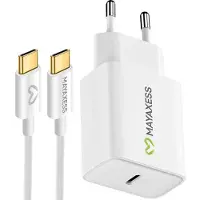 Avizar Mayaxess, chargeur 20W pour Galaxy S25 avec 1m de câble USB-C, blanc