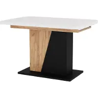 Vicco Table de salle à manger Fenaro Blanc/Chêne de force doré 120-160 x 80 cm extensible, Model 56583