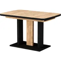 Vicco Table de salle à manger Fenaro Noir/Chêne 120-160 x 80 cm 2 parties, Model 56586