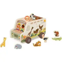 Classic World Safari automobile en bois, 9 pièces, dans une boîte de 28x16x16 cm, à partir de 18 mois