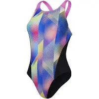 Speedo Allover Digital Recordbreaker Swimsuit Multicolore UK 36 Femme