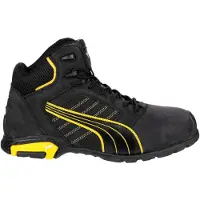 Puma Botte de sécurité Amsterdam Mid Gr. 41 noir/jaune cuir S3 SRC EN20345