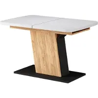 Vicco Table de salle à manger Fenaro Blanc/Chêne de force doré 120-160 x 80 cm extensible, Model 56601