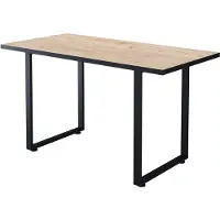 Vicco Table de salle à manger Livorno Chêne noir/force de l'or 140x70cm, Model 55614