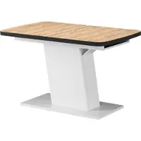 Vicco Table de salle à manger Fenaro Chêne de force doré/Blanc 120-160 x 80 cm extensible, Model 56597