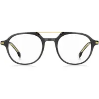 HUGO BOSS Monture optique en acétate noir avec pont en métal doré