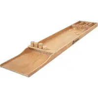 Cougar Jeu de Palets Classique Compétition, Bois, Beige | Table de Shuffleboard 200 X 40 Cm, 30 Palets | Alésé dans le Creux du Bois | Format